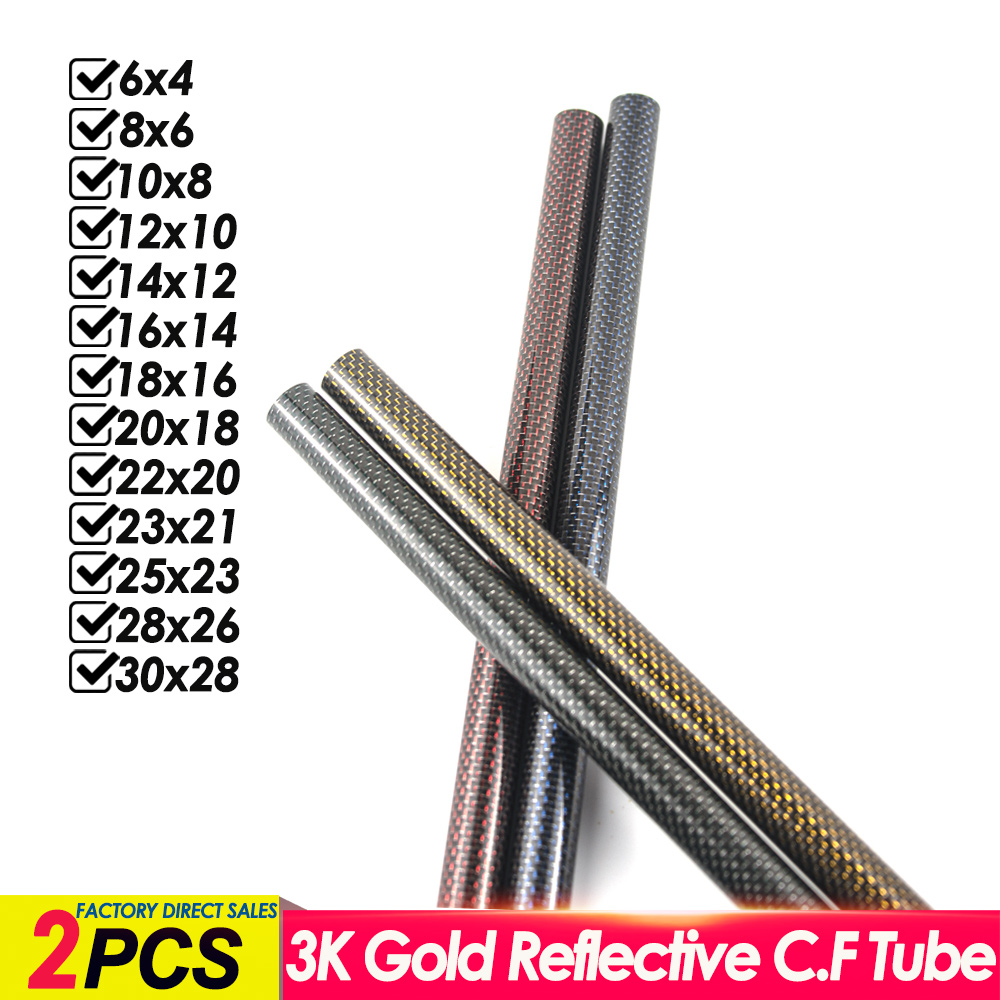 Rc Hobby Youtube - 2Pcs 3K Goud Reflecterende Koolstofvezel Ronde