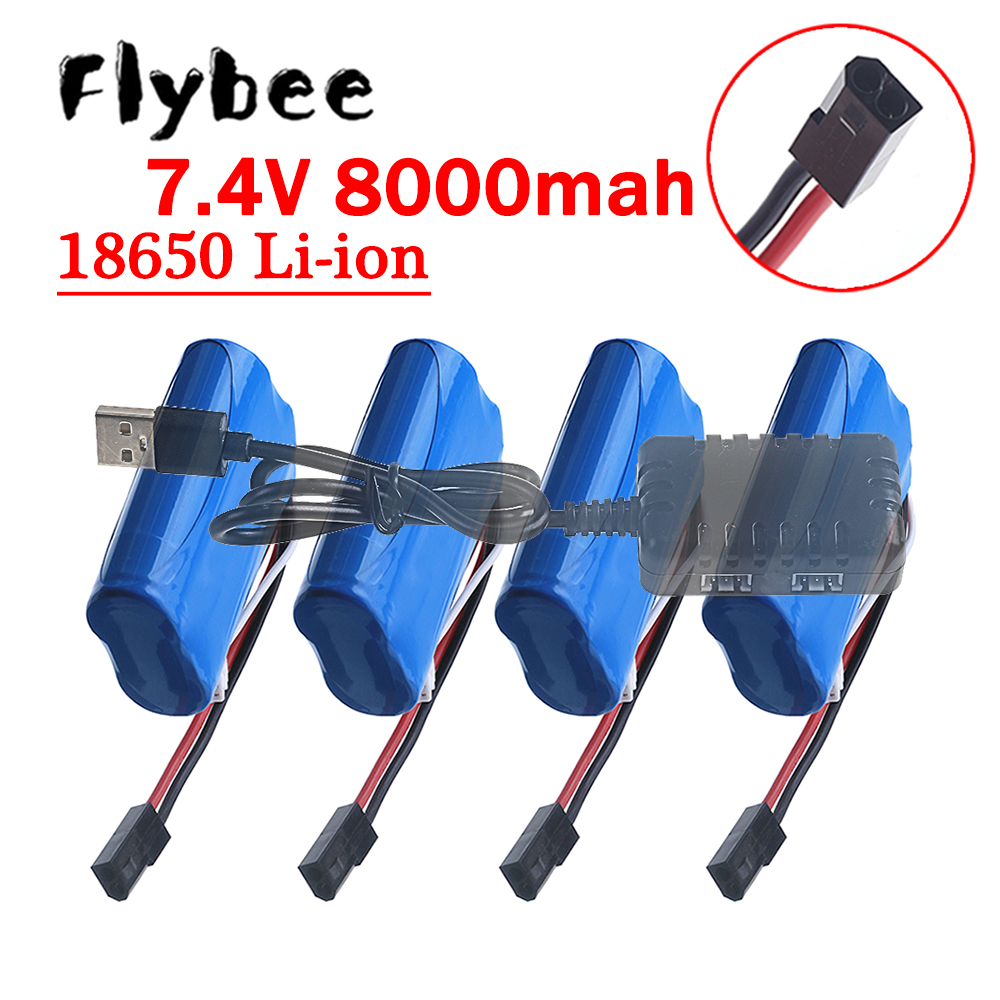 Rc Hobby Vehicles - (5500 Plug) 18650 7.4V 8000Mah Batterij,