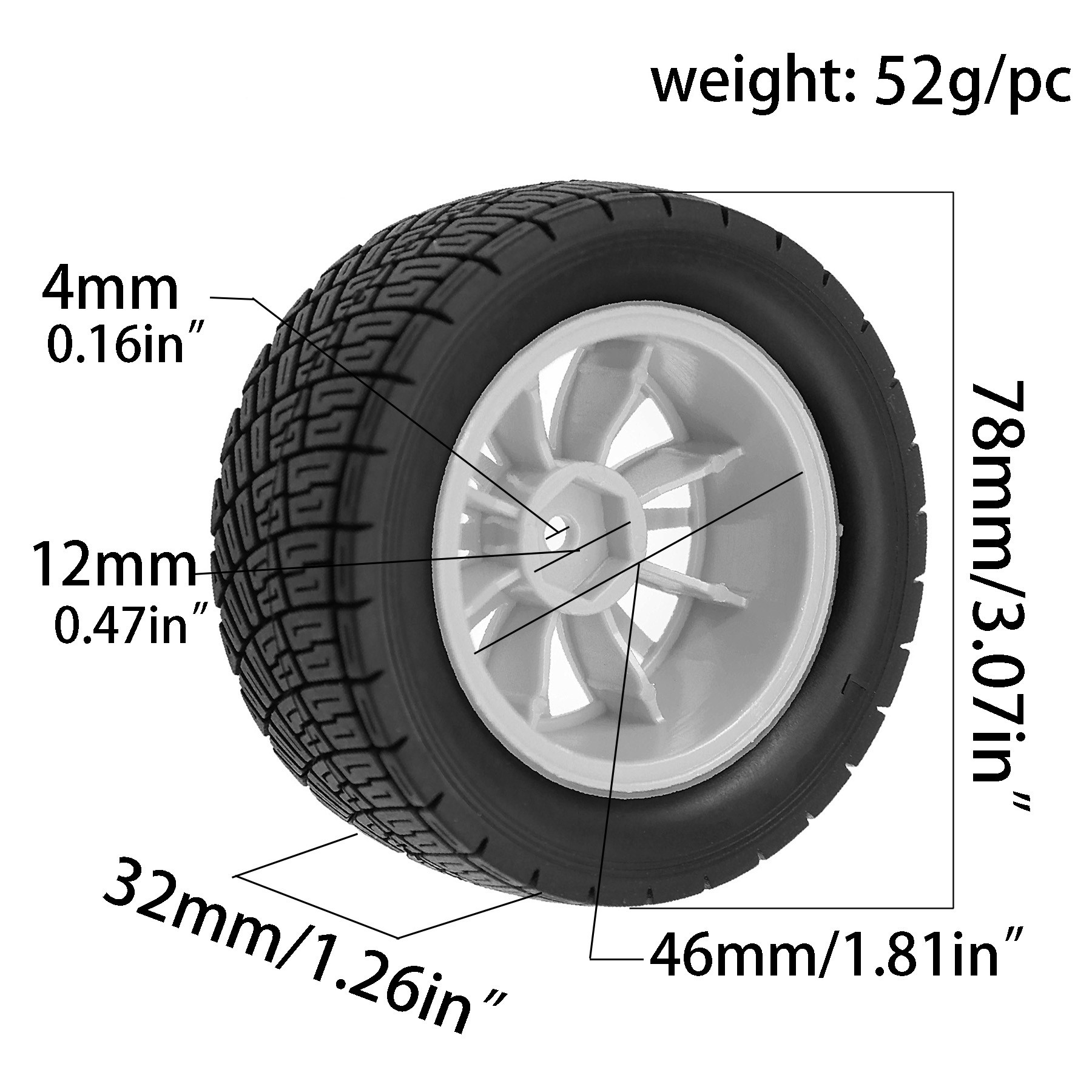 78mm 1/10 RC Rally Rubberbande - Wheel Rim Rc recensie en prijs
